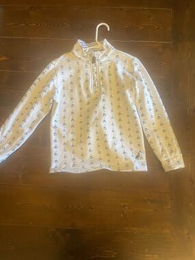 The Beaufort Bonnet Company White Top with Blue and Green Floral Print